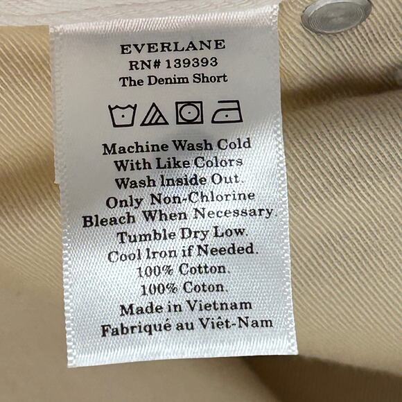 Everlane The Denim Jean Shorts Raw Hem/Rolled Cuffs High Rise Cream Women 30 NWT - Picture 10 of 12